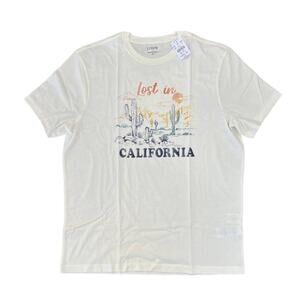 NWT J. Crew Men's Ivory W/Lost in California Graphic Tee